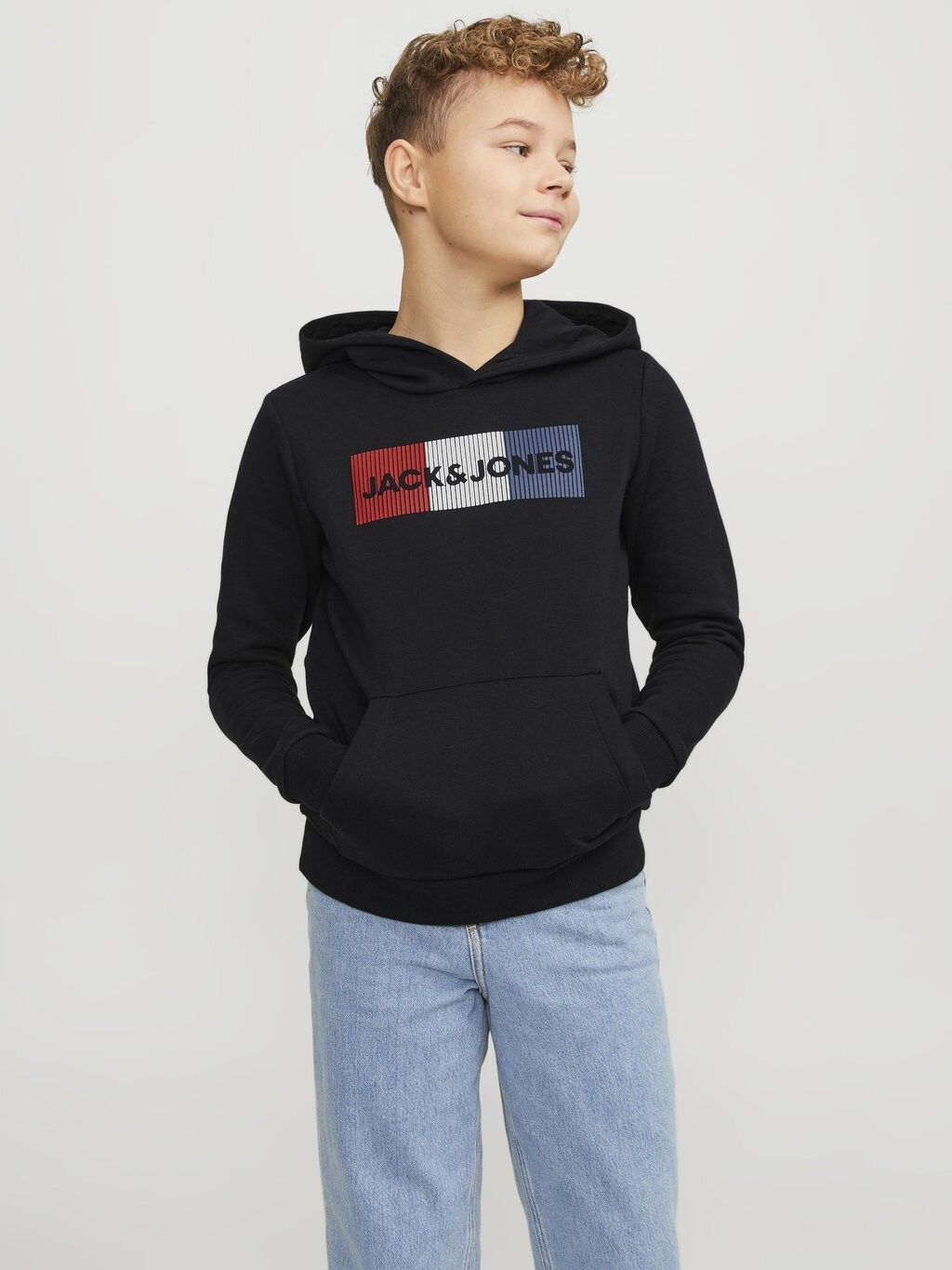 

Толстовка JJECORP LOGO HOOD Jack & Jones Junior, цвет black