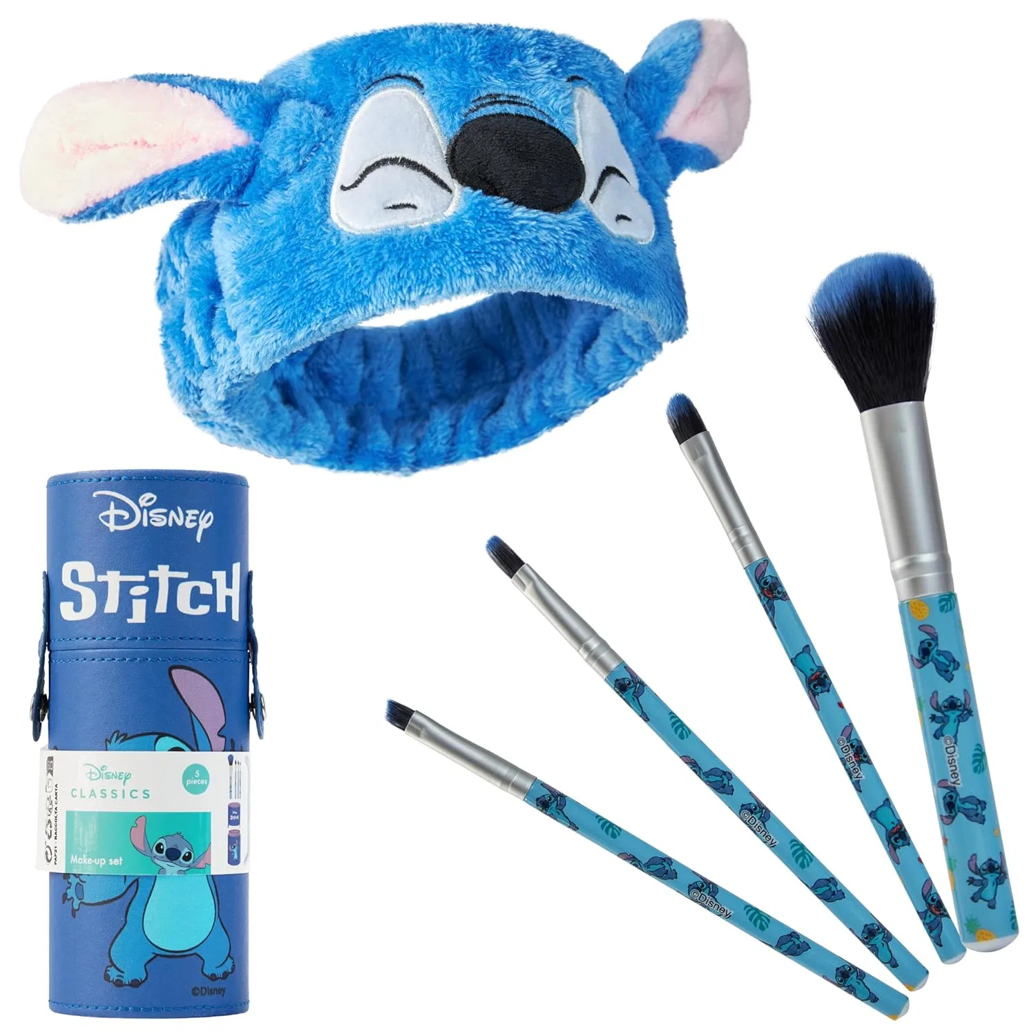 Набор кистей для макияжа Disney Lilo and Stitch с повязкой и чехлом Disney, Blue