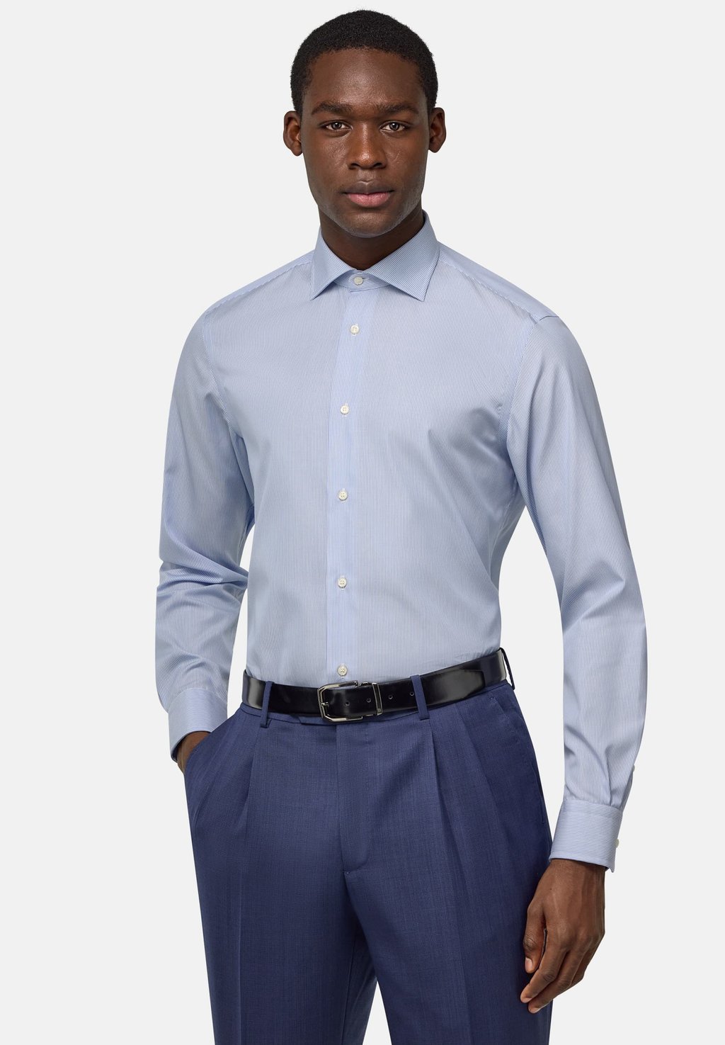 

Официальная рубашка ULTIMATE NON IRON STRIPED Boggi Milano, светло-голубой