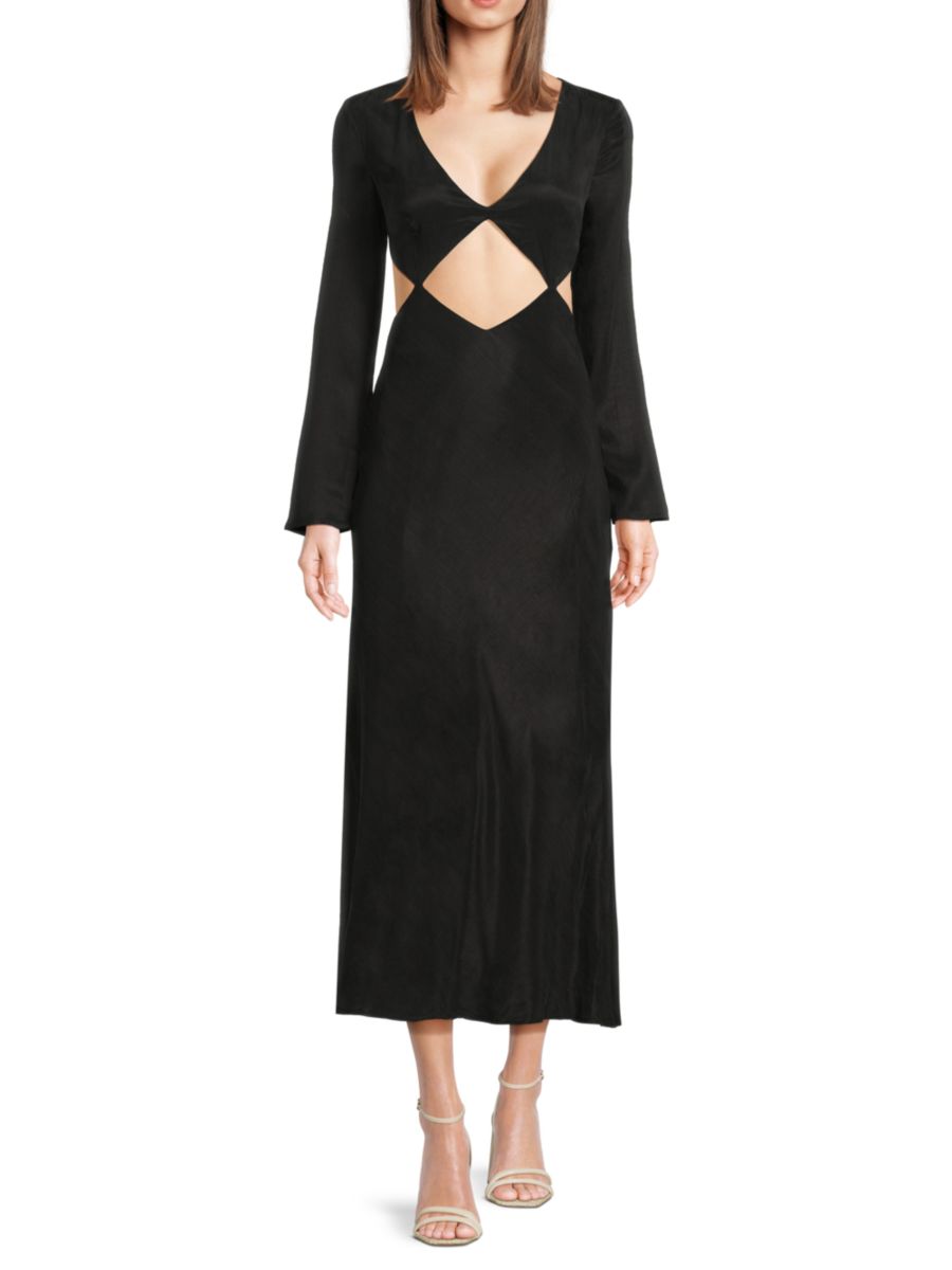 

Платье миди с вырезами из прессованных лепестков Third Form, черный