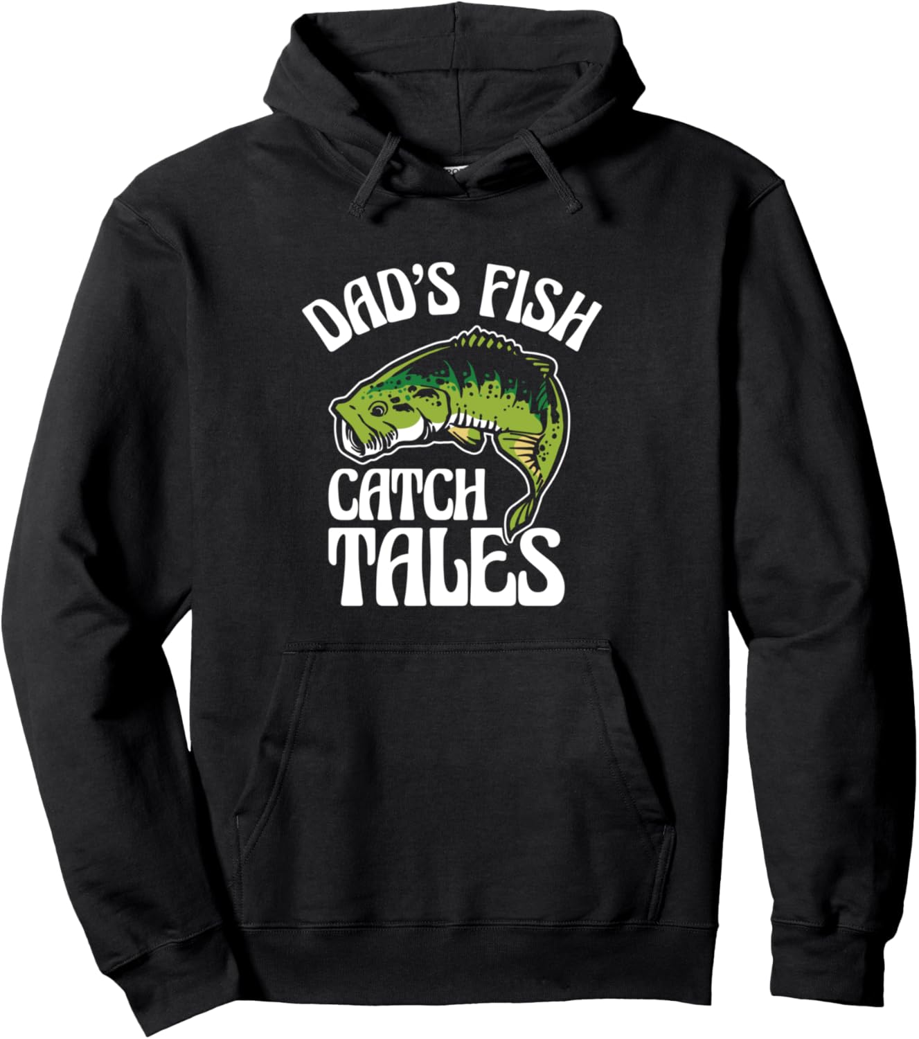 

Папа-рыбак, рыбак, папа-рыбак, рыболовная толстовка Dad'S Fish Catch Tales, черный
