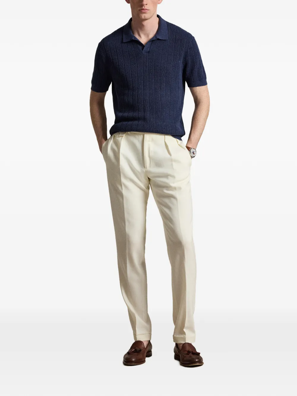 Рифленая футболка Polo Ralph Lauren, синий — фото 2