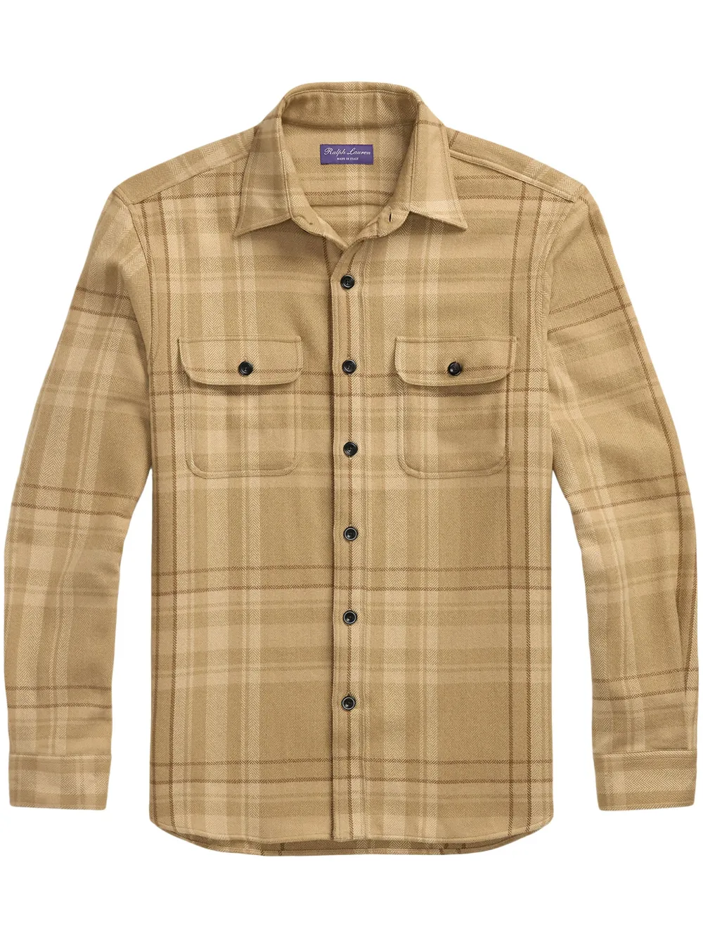 

Клетчатая рубашка Ralph Lauren Purple Label, нейтральный
