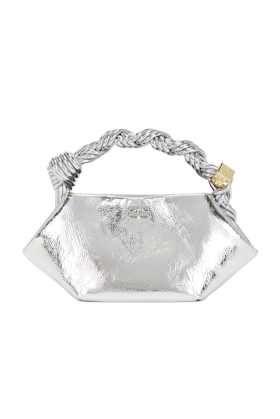 

Мини металлическая сумочка Bou Ganni, silver
