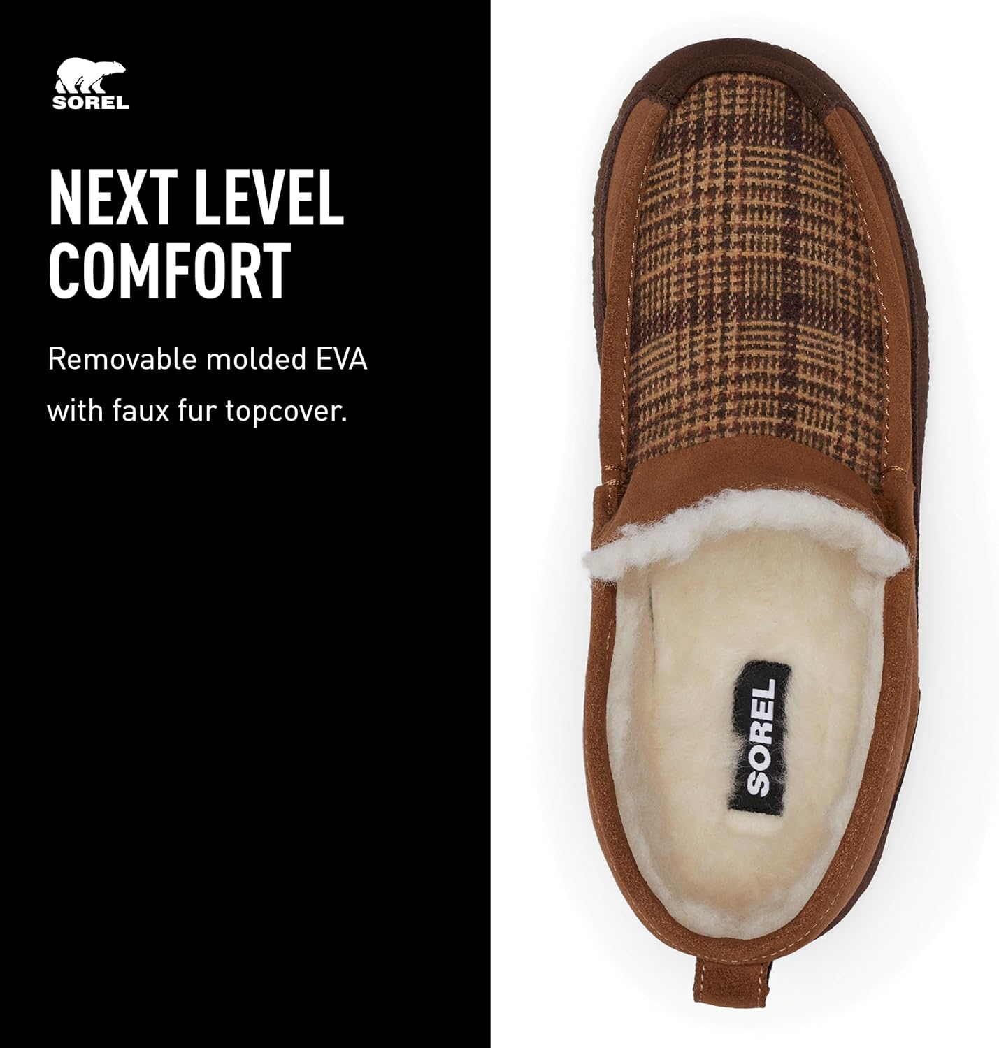 Мужские мокасины Sorel Manawan II, Elk/Tobacco Plaid — фото 4