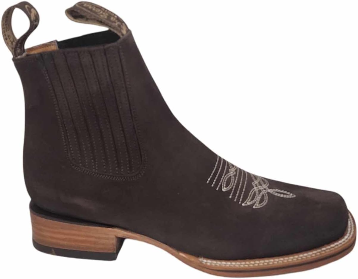 

Ботинки Dona Michi Men из натуральной нубуковой кожи с квадратным носком и кожаной подошвой, короткие модельные ботильоны, ручная работа, коричневый