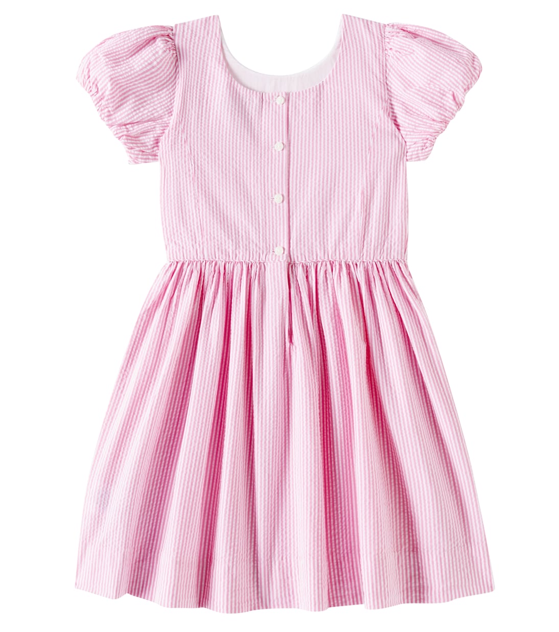 Полосатое хлопковое платье Polo Ralph Lauren Kids, Laguna Pink/White — фото 4