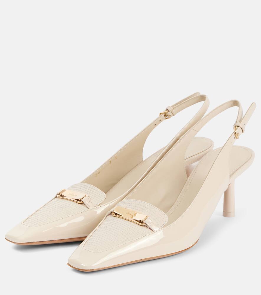Туфли-лодочки Dilli из лаковой кожи на ремешке Ferragamo, Mascarpone — фото 4