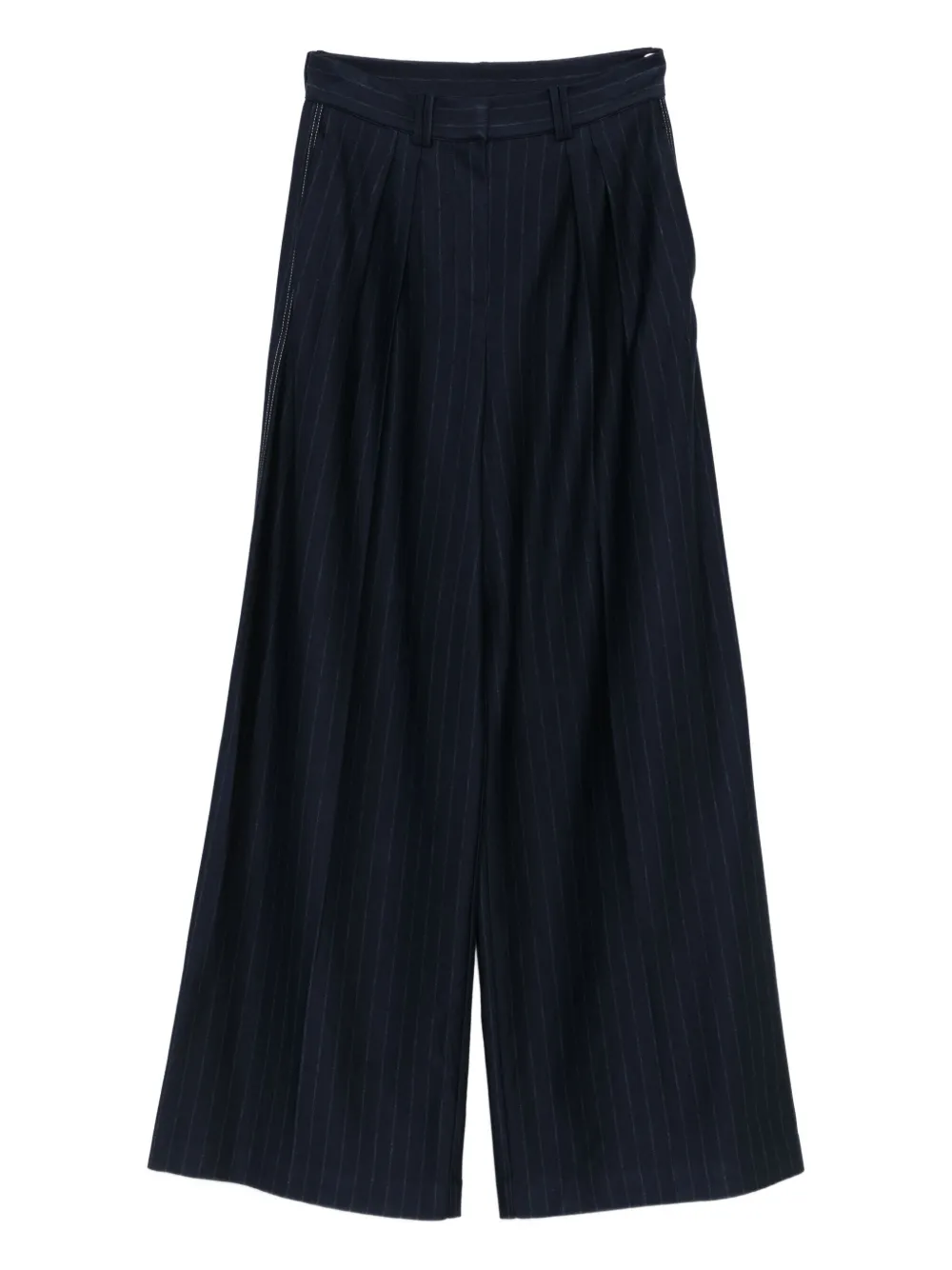 

Брюки в тонкую полоску со складками MAX MARA, синий