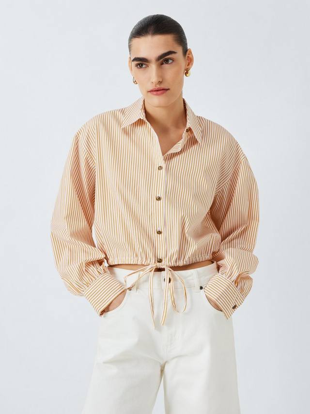 

Хлопчатобумажная рубашка из поплина в полоску от джорджи rag & bone, цвет Orange/White