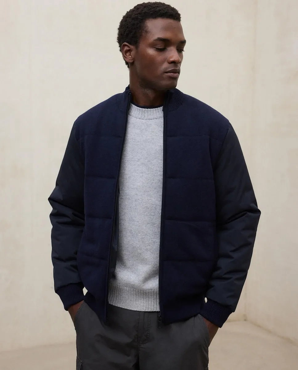 

Мужская куртка с застёжкой-молнией и манжетами на резинке Ecoalf, темно-синий