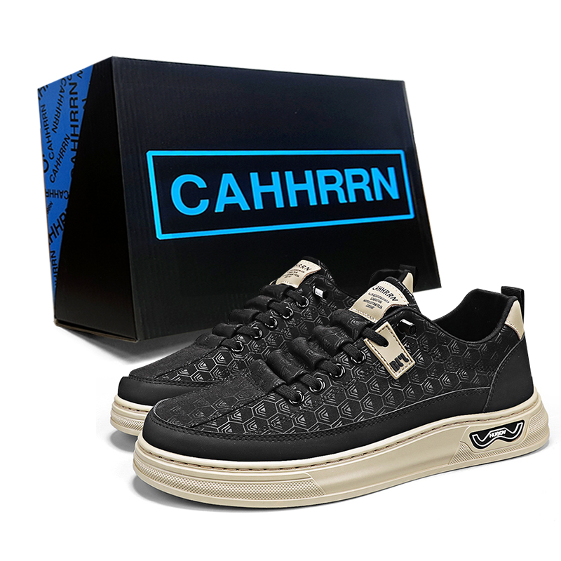 

CAHHRRN Дышащие мужские низкие кеды повседневные черные, цвет Black