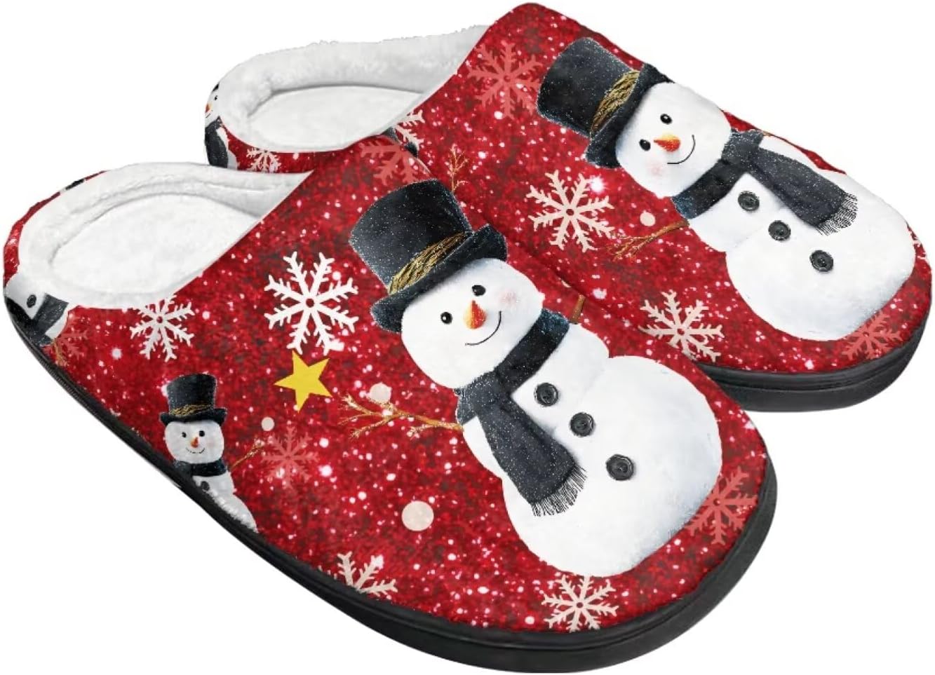 

Мужские зимние пушистые плюшевые тапочки Qoiuvncy с черепом, мягкие теплые домашние тапочки с хлопковой подошвой, противоскользящие, красный