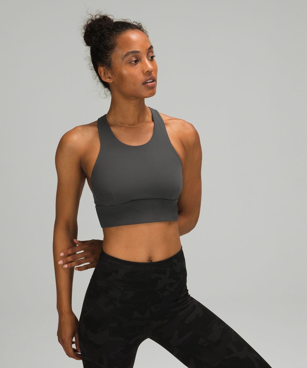 

Удлиненный бюстгальтер Wunder Train Lululemon, графитовый серый
