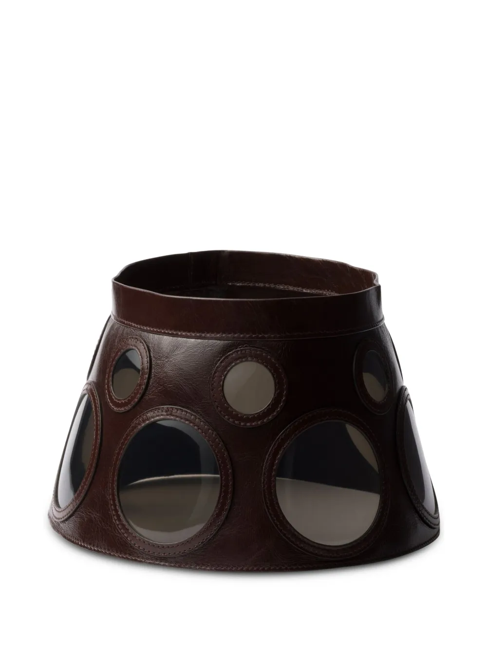 

Кожаный козырек Prada, коричневый