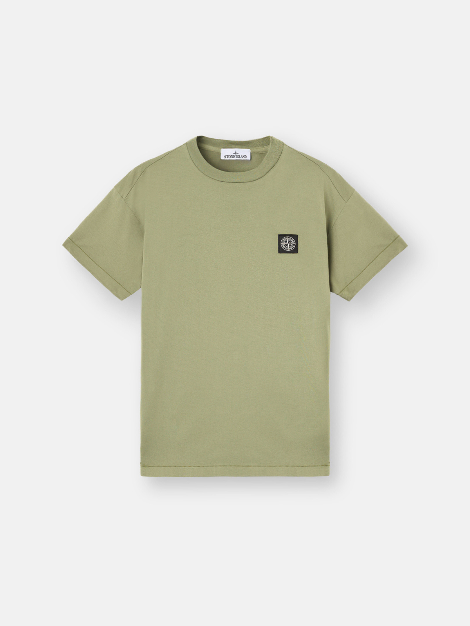 

Футболка облегающего кроя с короткими рукавами и нашивкой Компас Stone Island 2100027 60/2 COTTON JERSEY, Sage Green