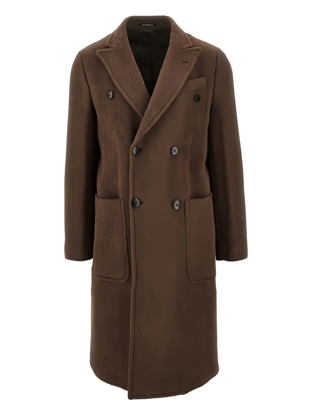 

Двубортное пальто Emporio Armani, коричневый