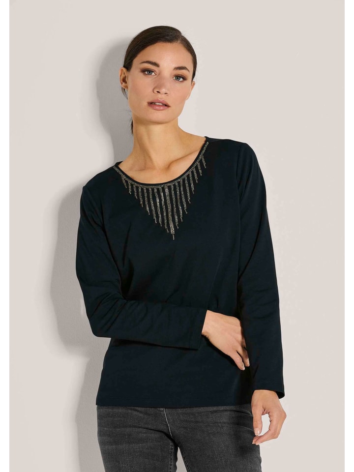 

MADELEINE Элегантный свитер черного цвета с отделкой стразами