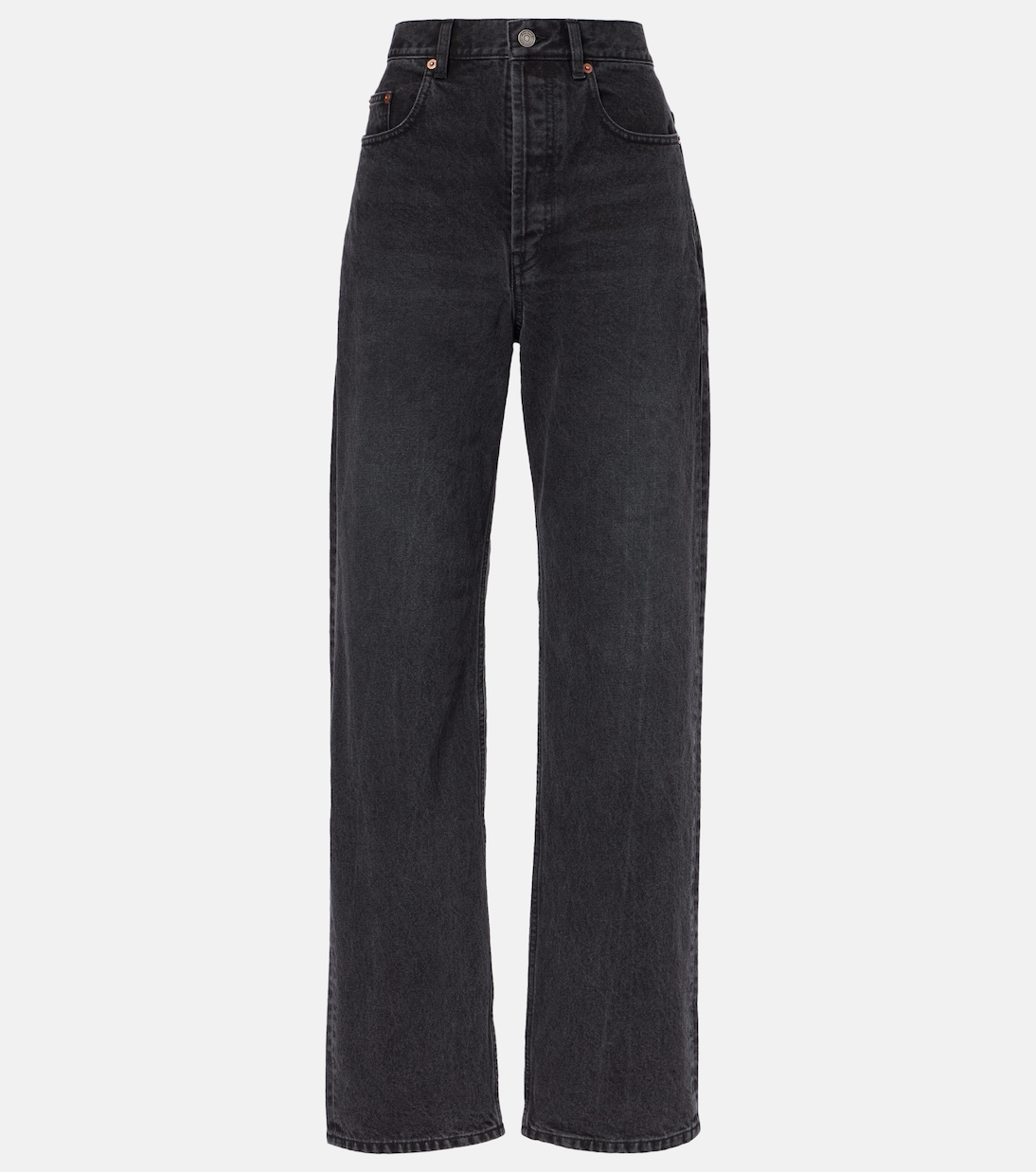 

Джинсы с высокой посадкой и широкими штанинами Saint Laurent, Used Paris Black