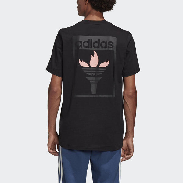 Футболка originals flame printing short sleeve black Adidas, черный — фото 3