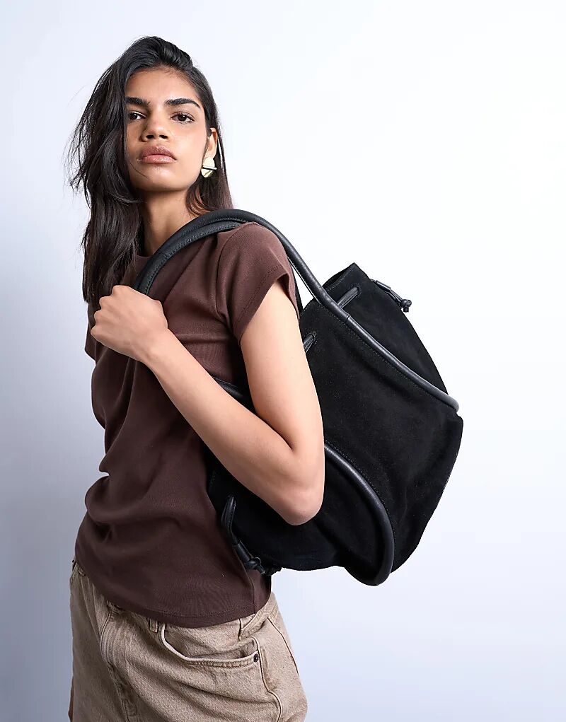 

Сумка через плечо Topshop Sena из натуральной замши черного цвета