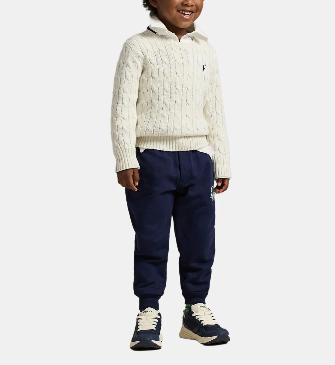 Прямой пуловер из скрученного хлопка POLO RALPH LAUREN, бежевый — фото 3