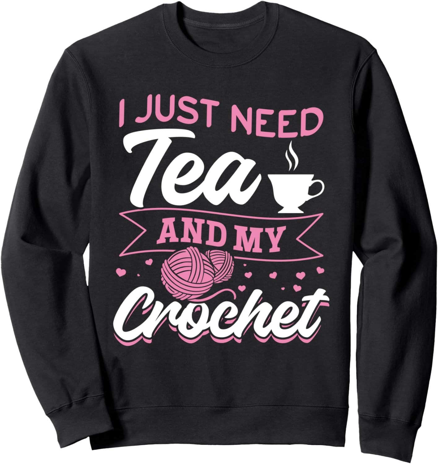 

Толстовка «Любительница вязания крючком, чай и вязание крючком» Crocheting Crocheter Crochet Lover, черный