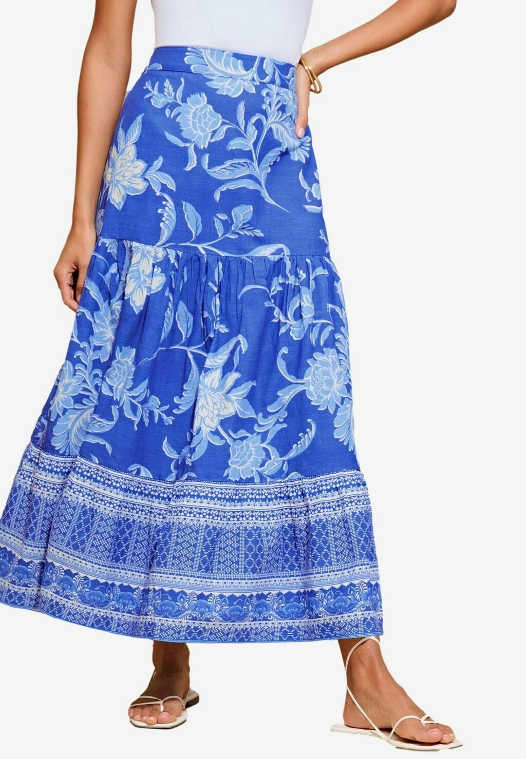 

REGULAR FIT Tiered Printed Lipsy, Юбка макси синий