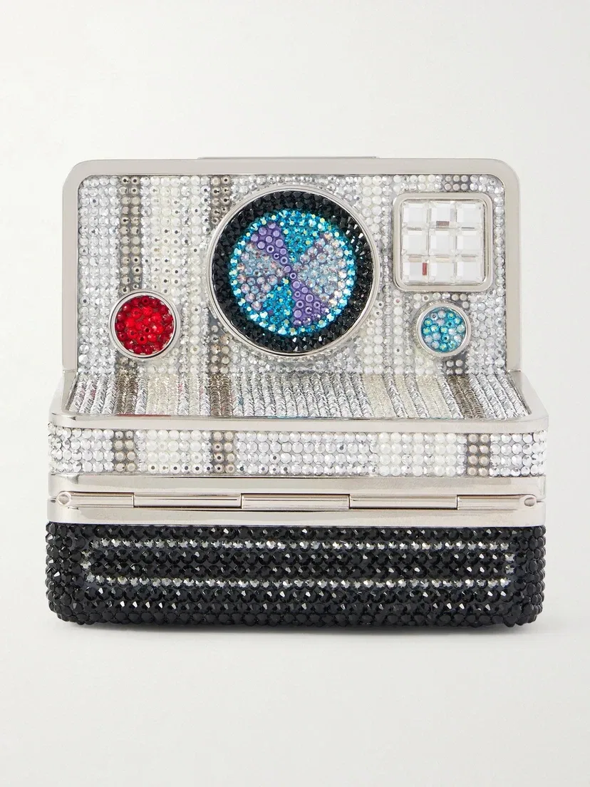 Серебристый клатч Image, украшенный кристаллами JUDITH LEIBER COUTURE, мультицвет