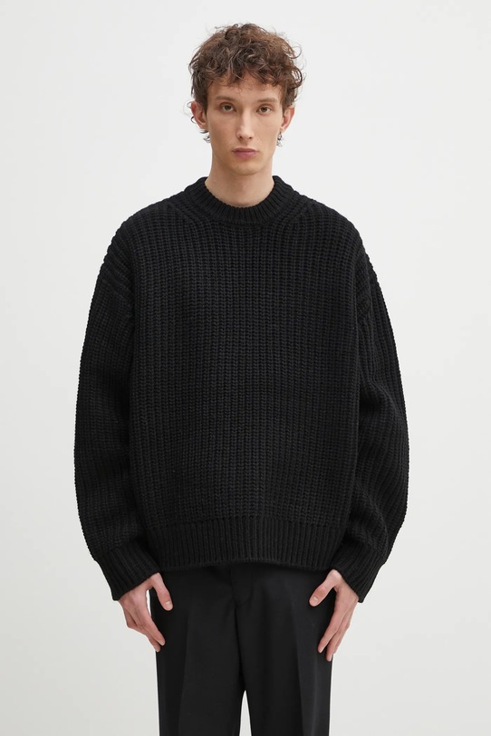 

Свитер с добавлением шерсти Chunky Rib Knit Crewneck Mki Miyuki Zoku, черный