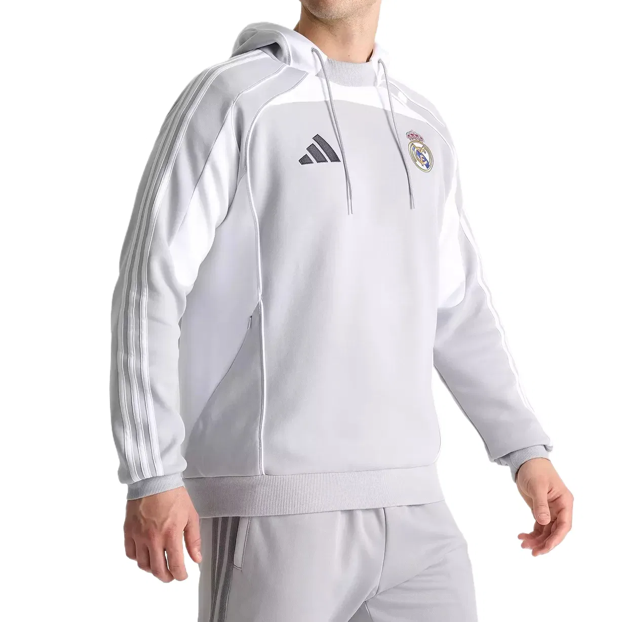 Толстовка Real Madrid мужская Adidas, Light Gray — фото 3