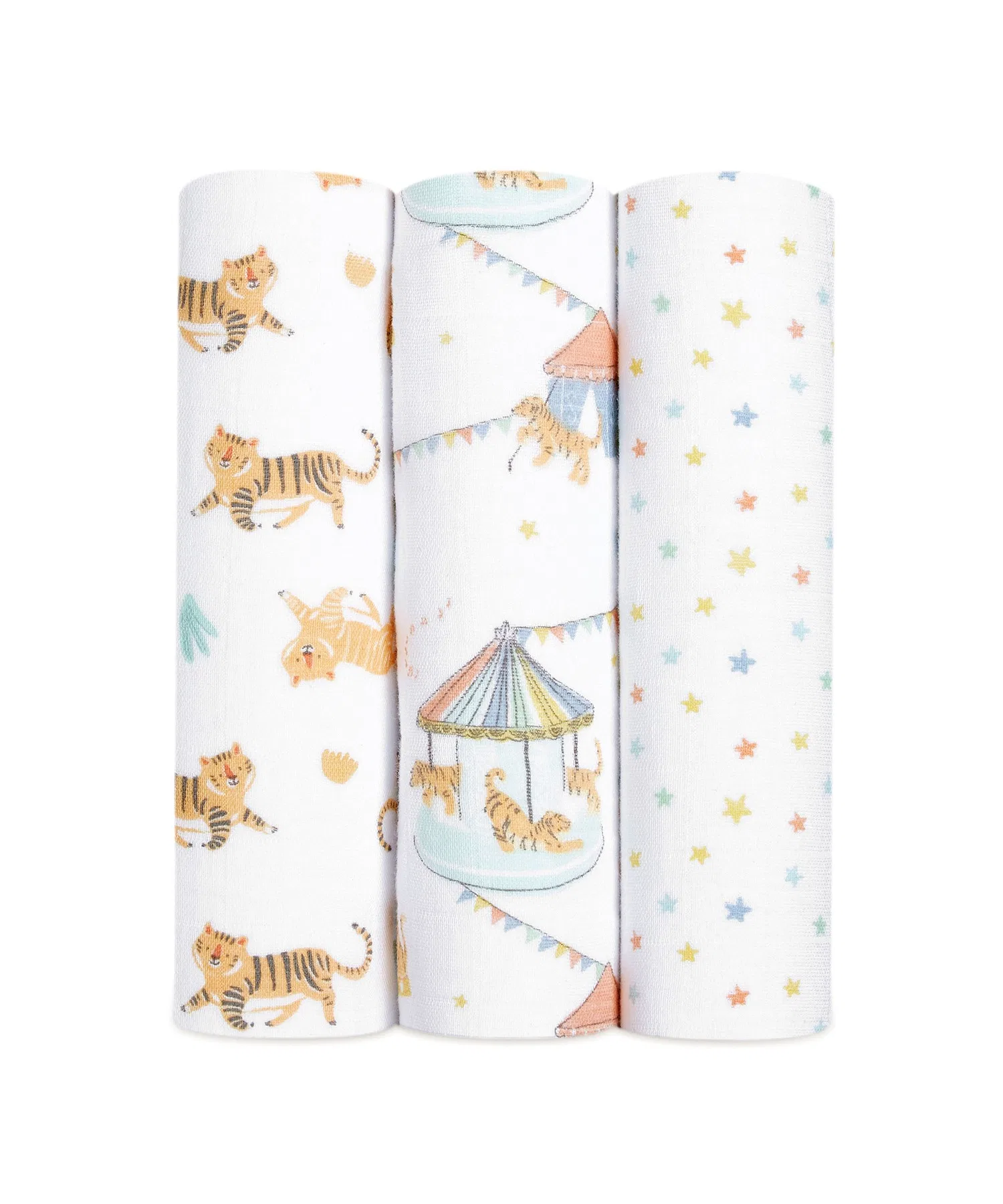 Пеленка aden + anais / Коллекция Tiger Happy Birthday / 3 предмета