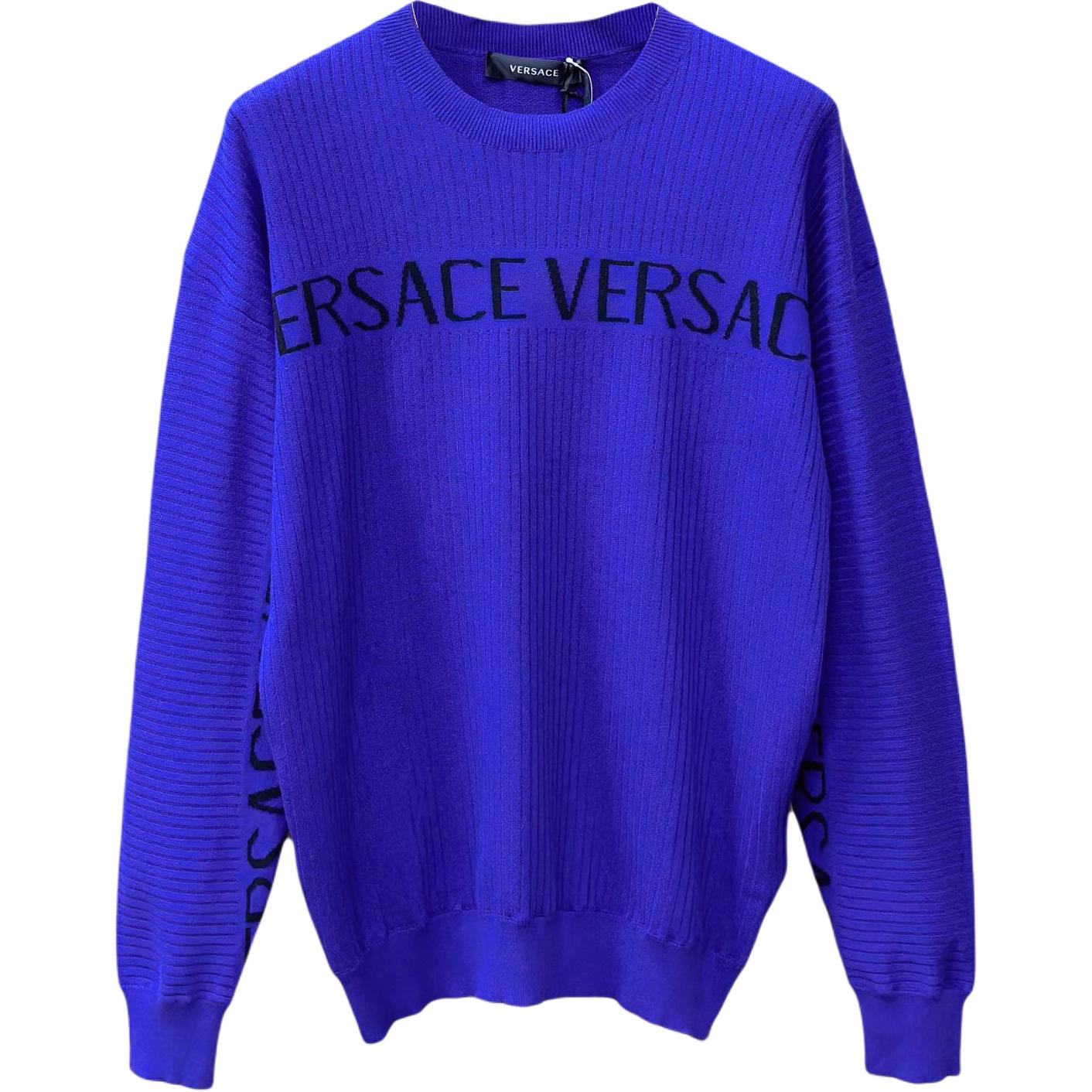 

Versace Мужской трикотаж, синий, с круглым вырезом, средней плотности ткани, другие цвета