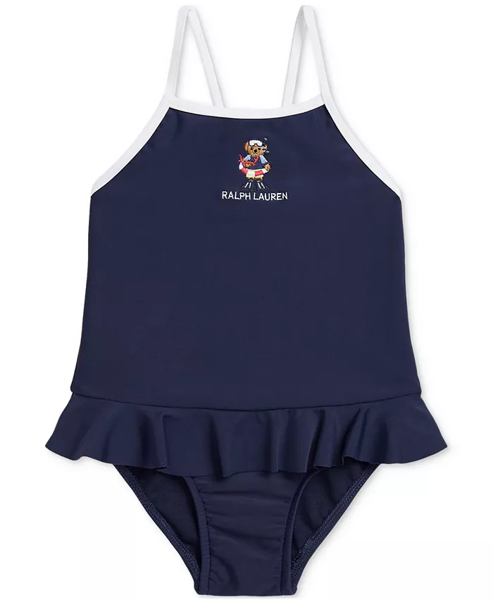 

Купальник-комбинезон для девочек с рюшами Polo Bear Polo Ralph Lauren, синий