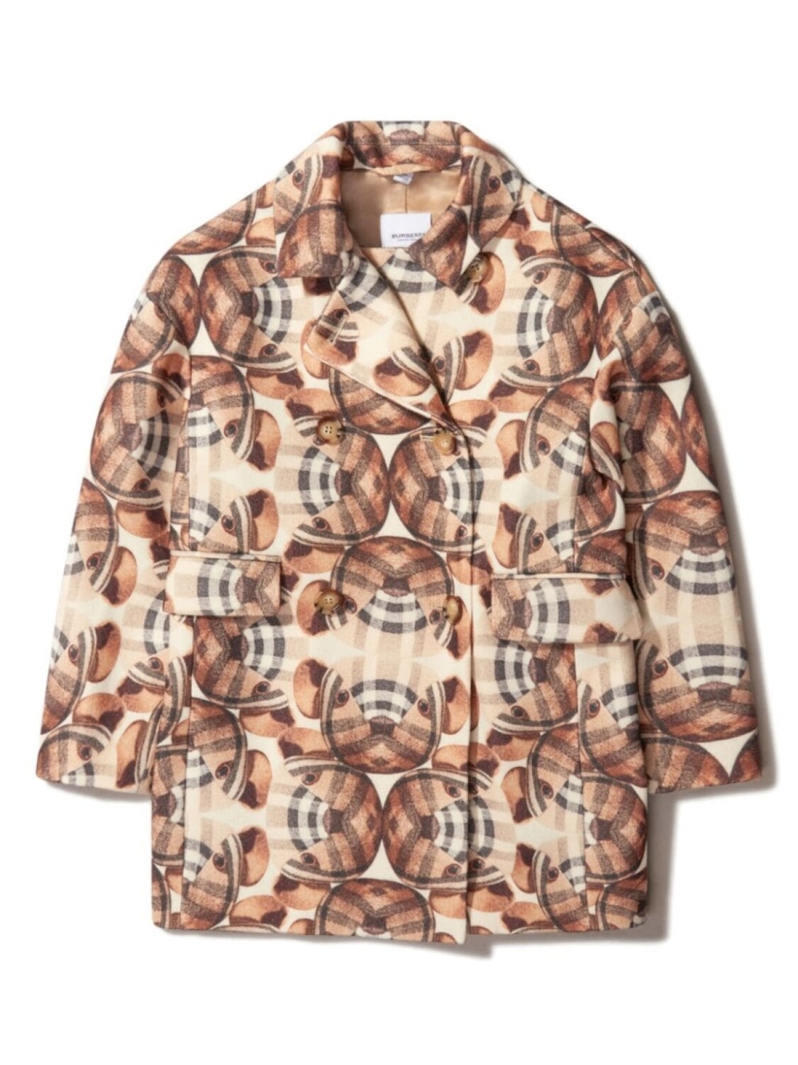 

Burberry Kids двубортное пальто Thomas Bear, коричневый
