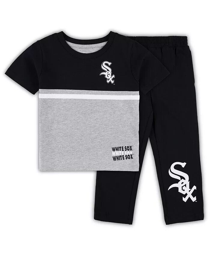 

Комплект из футболки и штанов Chicago White Sox Batters Box для мальчиков и девочек черного и белого цвета Outerstuff
