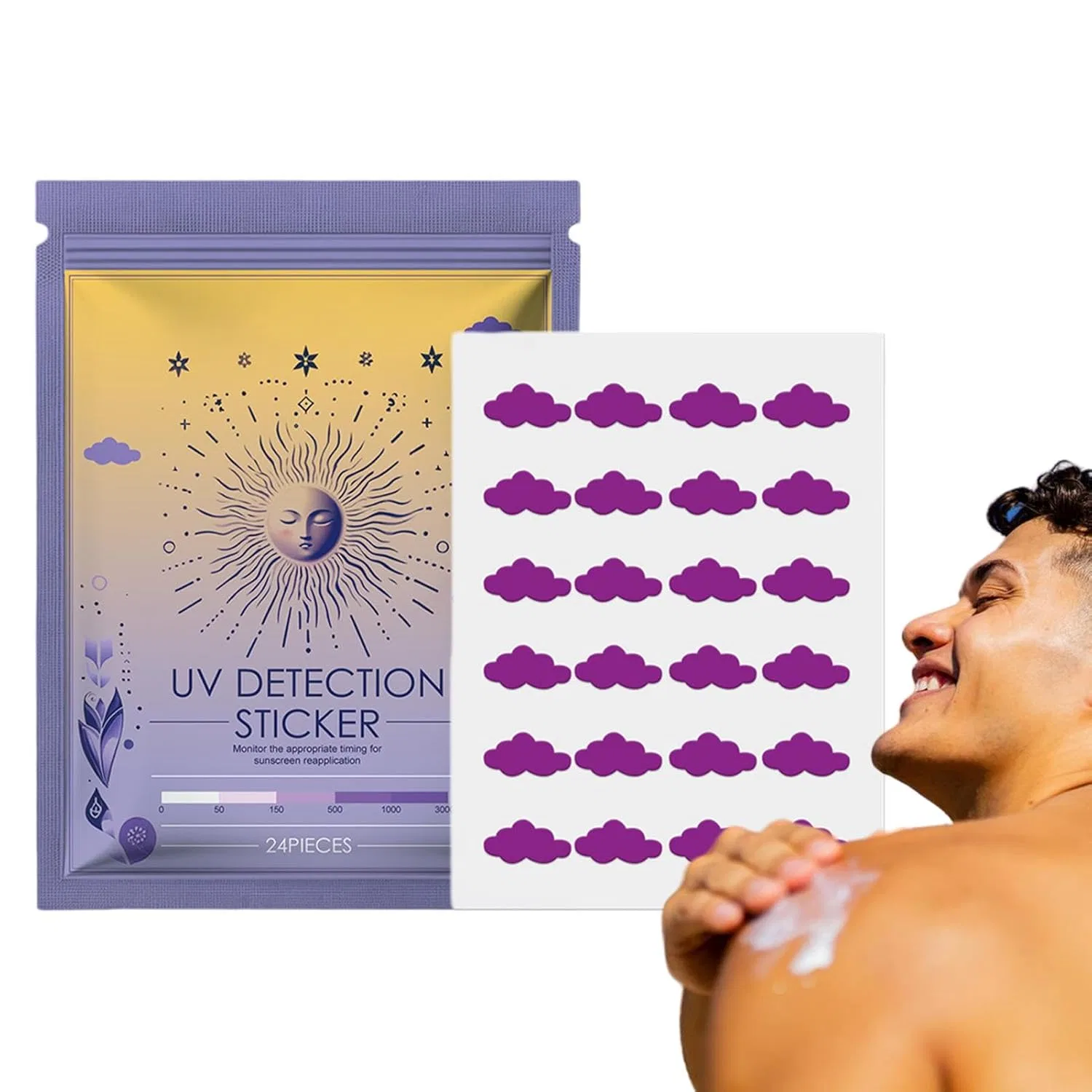 УФ-стикеры для солнцезащиты, UV Sun Detection Stickers, 24 шт