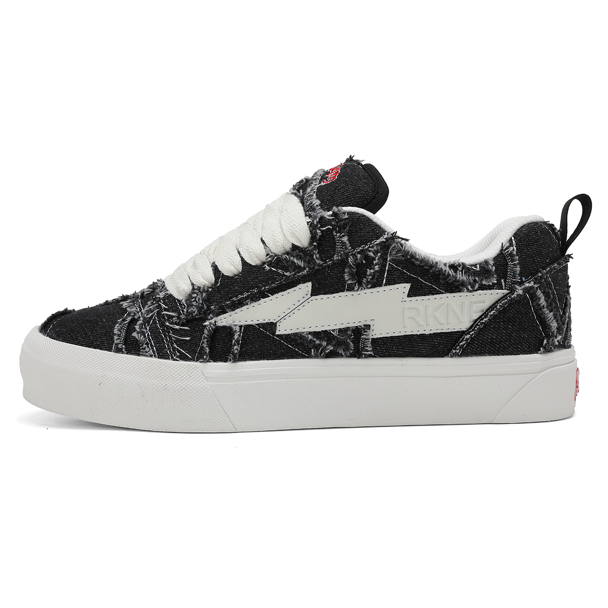 

LIGHTNING PANDA Низкие унисекс скейтерские кеды для пар джинсовые черные, цвет Denim Black
