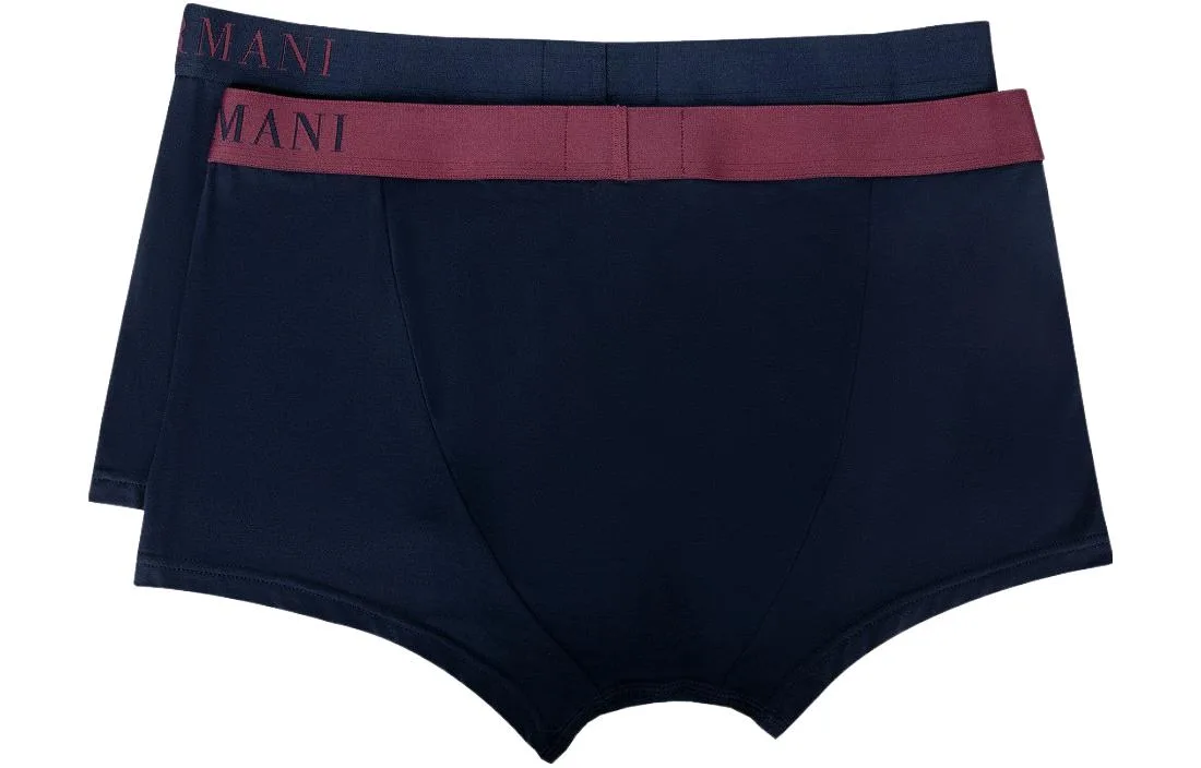 FW23 Трусы мужские 2 шт EMPORIO ARMANI, 2 pack (темно- синий+темно- синий) — фото 3