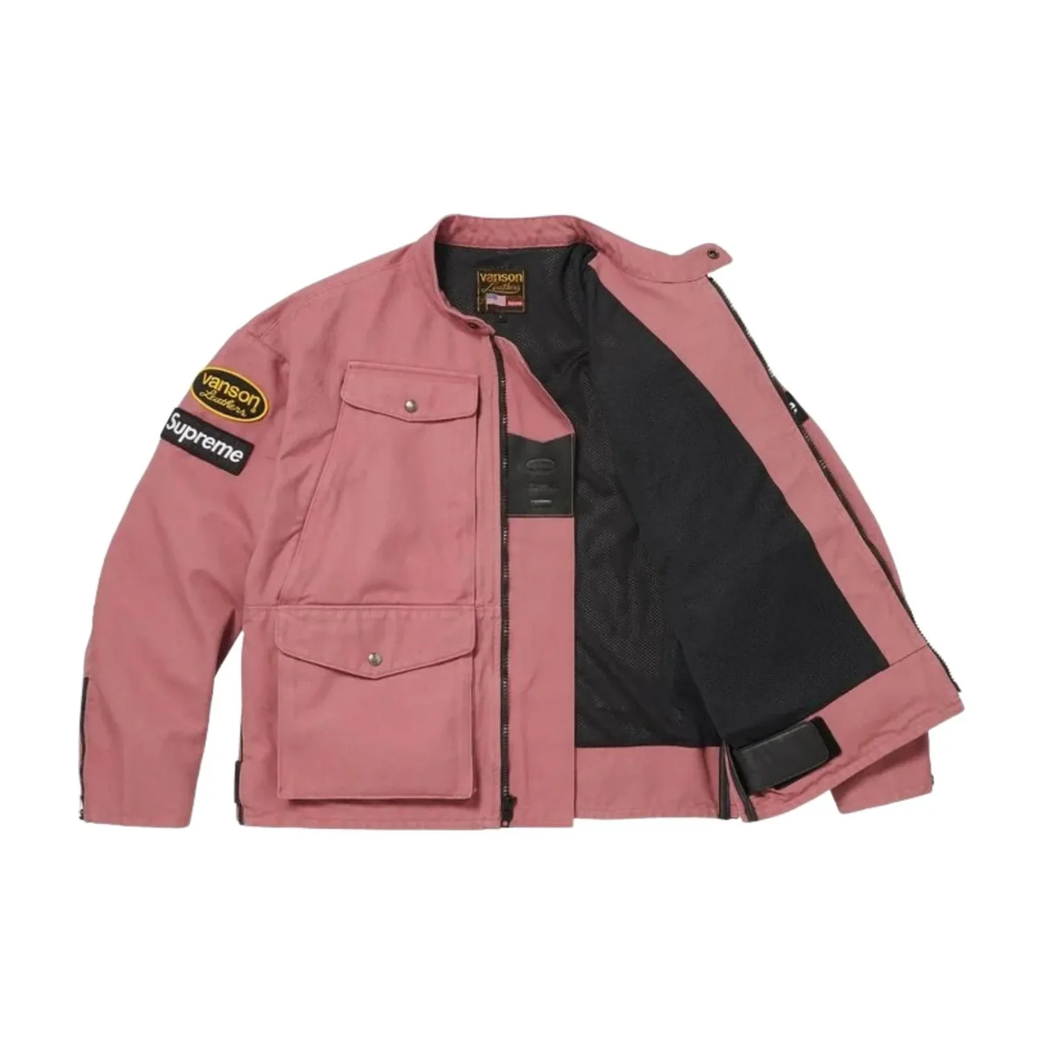 Куртка Supreme x Vanson SS26 из кожи и материала Cordura, розовая — фото 2