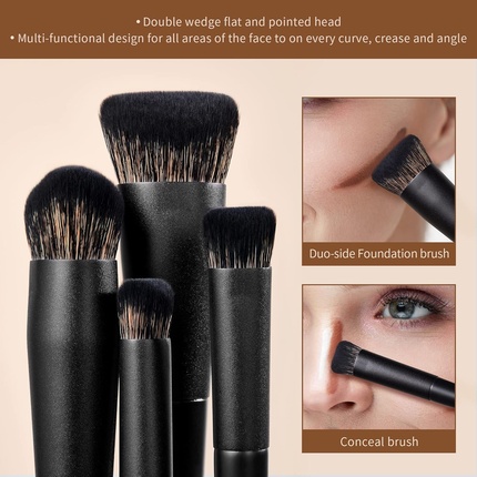 Набор кистей для макияжа 14pcs Black Kabuki Foundation — фото 2