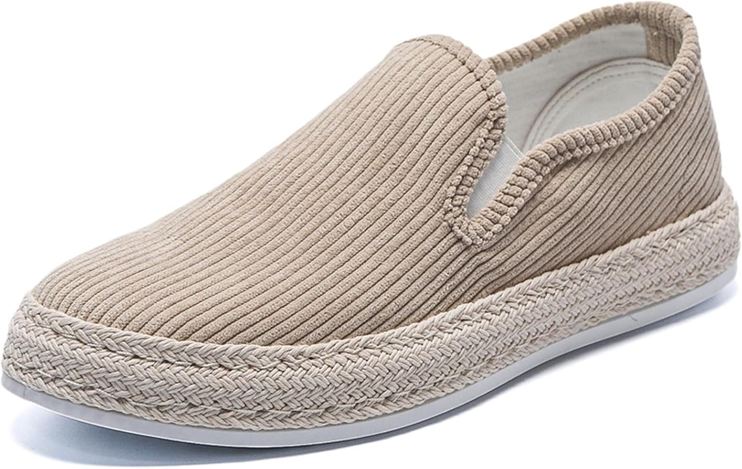 

Мужские замшевые эспадрильи слипоны EFTCAL, легкие дышащие туфли на плоской подошве, повседневные обувь для ходьбы и вождения, Apricot