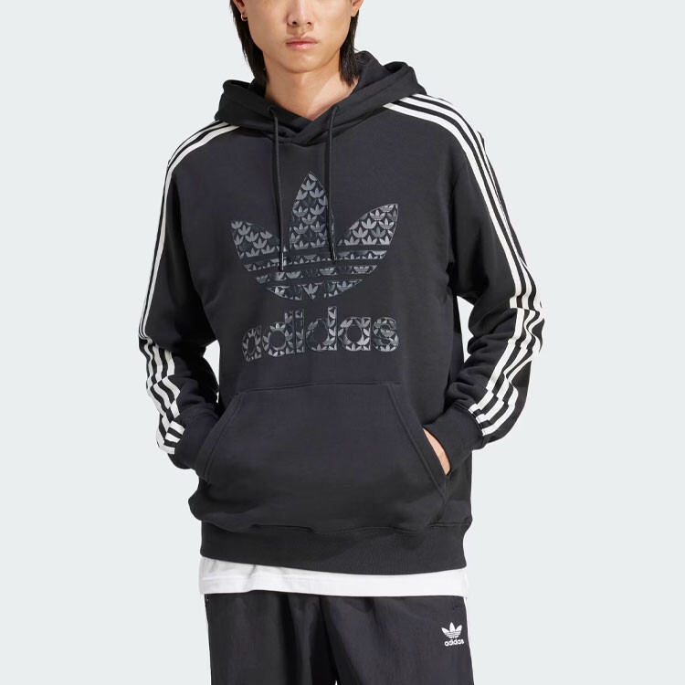 Хлопковая толстовка с капюшоном и логотипом Adidas Adidas Originals, черный — фото 2
