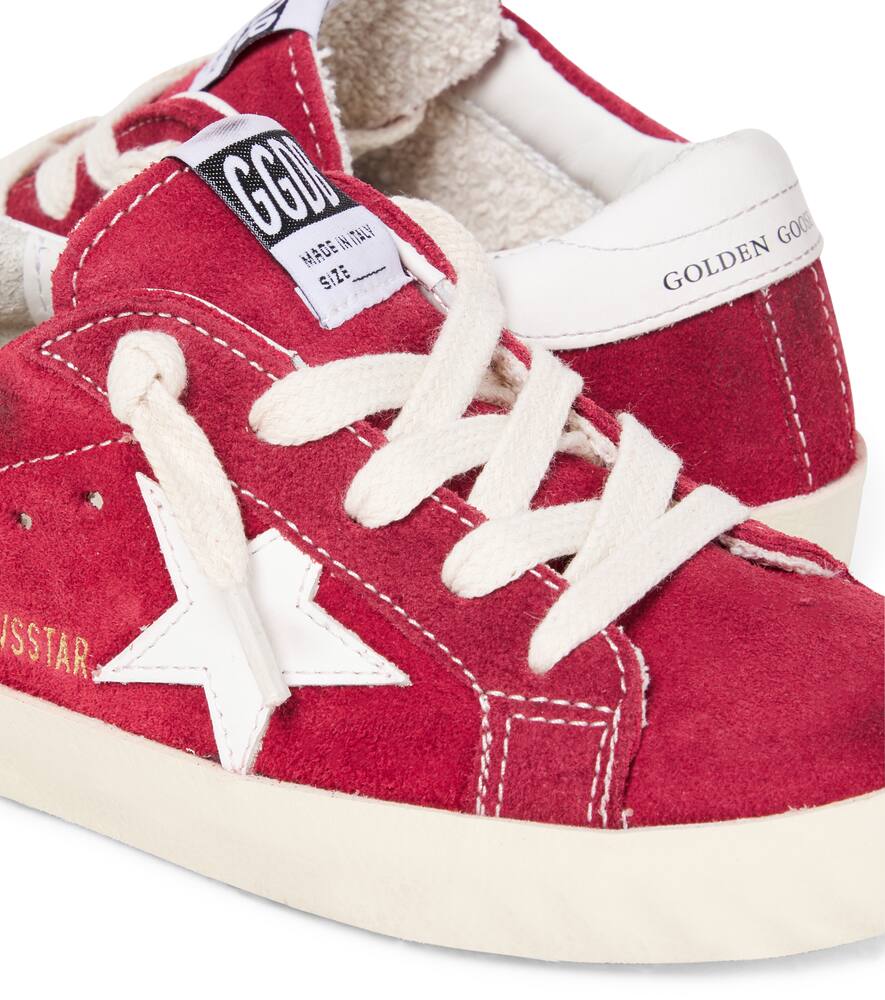 Суперзвездные замшевые кроссовки Golden Goose Kids, Red/White — фото 4