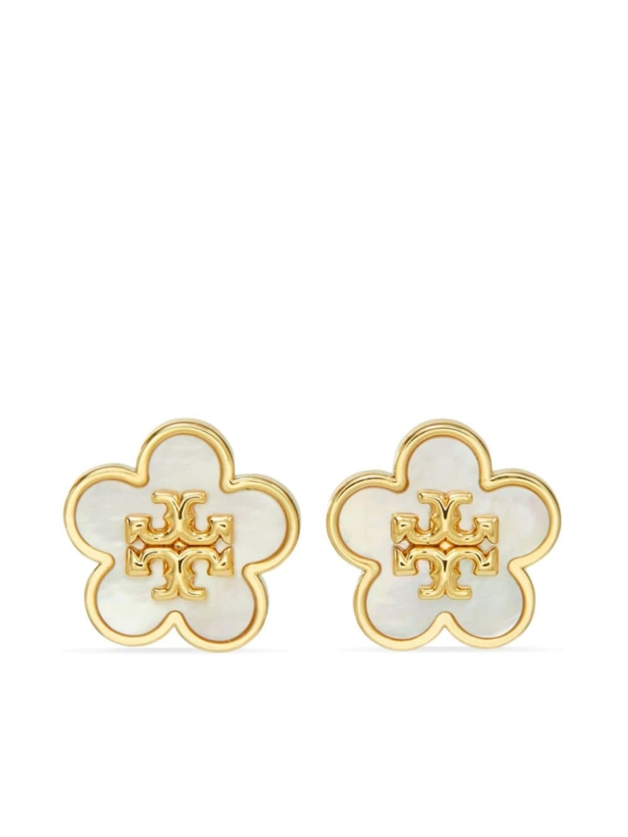 

Позолоченные серьги-гвоздики Kira Flower Tory Burch, золотой