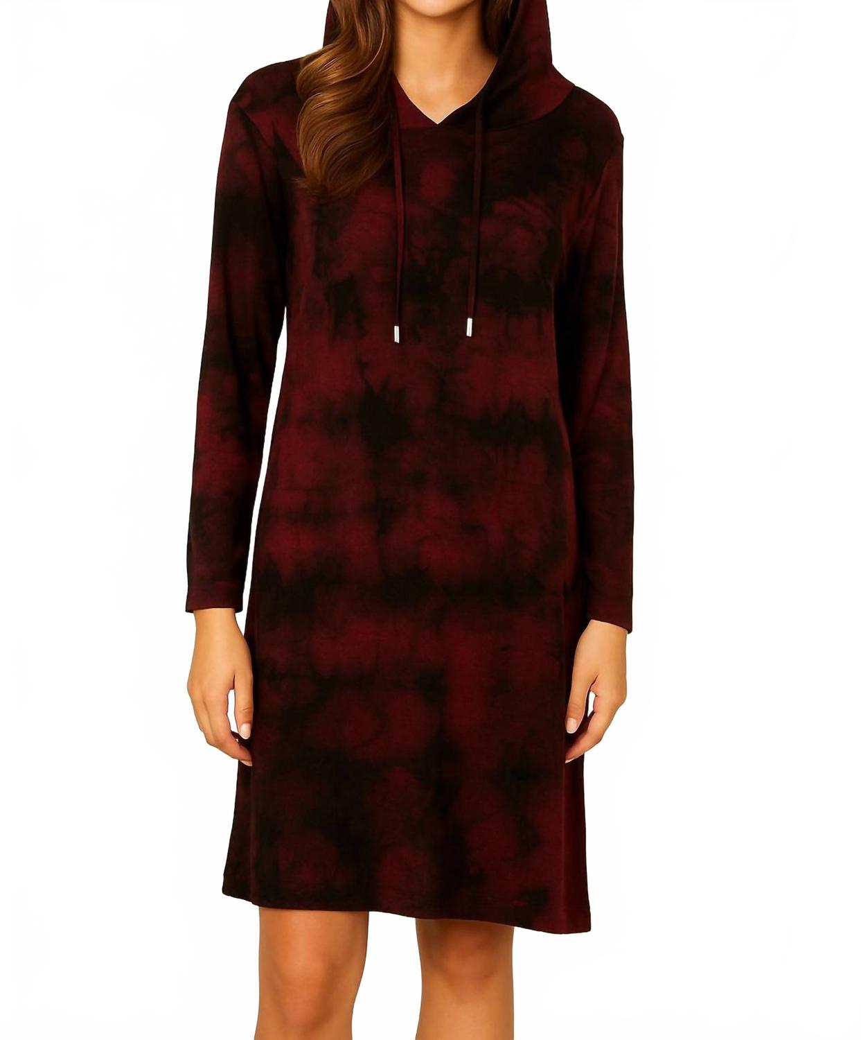 

French kyss Платье с капюшоном и эффектом мраморной отделки, цвет сангрия