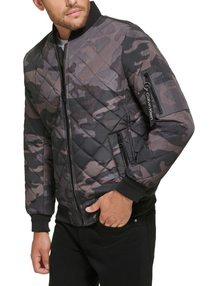 

Стеганый бомбер Calvin Klein, цвет Black Camo