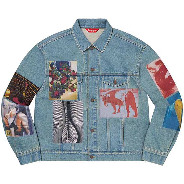 

Куртка Supreme Daidō Moriyama Denim Trucker Jacket, синий, Серый, Куртка Supreme Daidō Moriyama Denim Trucker Jacket, синий