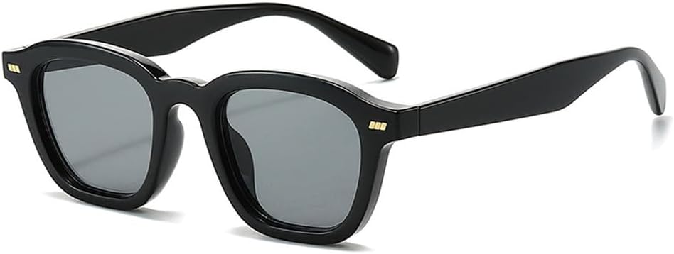 

Ретро квадратные женские солнцезащитные очки, модные темно-зеленые оттенки, защита от УФ-излучения UV400, мужские солнцезащитные очки в стиле панк с матовым покрытием и заклепками WNCKSQ, Black Gray