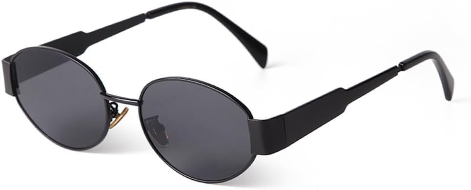 

Зеленые металлические овальные солнцезащитные очки для женщин и мужчин в стиле ретро-панк, круглые солнцезащитные очки для мужчин и женщин с защитой от УФ-излучения UV400 VFDHN, C1